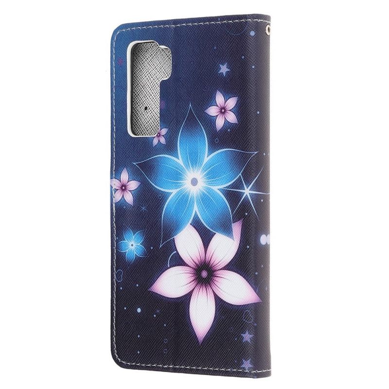 Fodral Huawei P40 Lite 5G Månblommor Med Rem