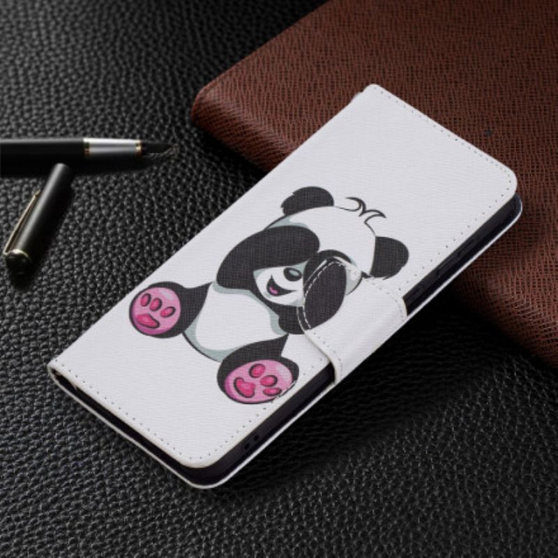 Läderfodral Huawei P50 Telefonfodral Panda På Bambu