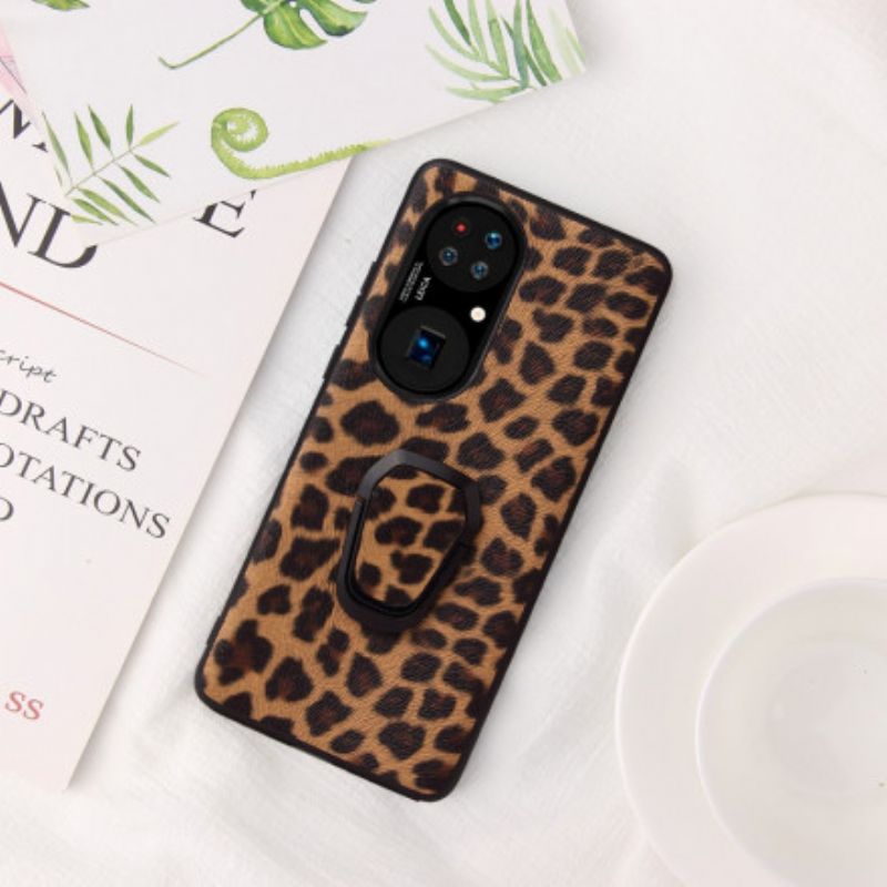 Skal Huawei P50 Leopard Style Ring-stöd