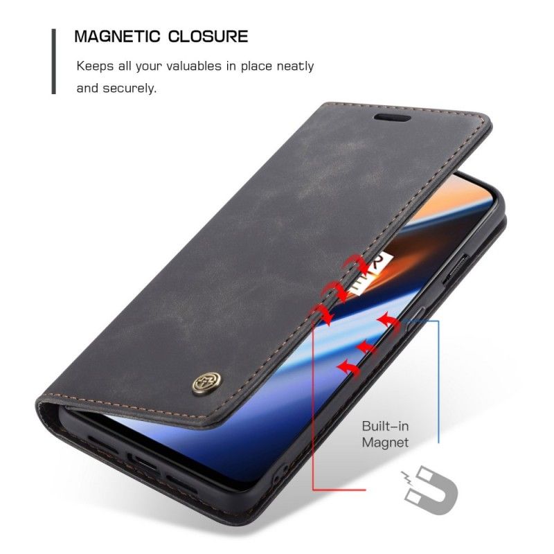 Folio-fodral OnePlus 7 Grå Läderfodral