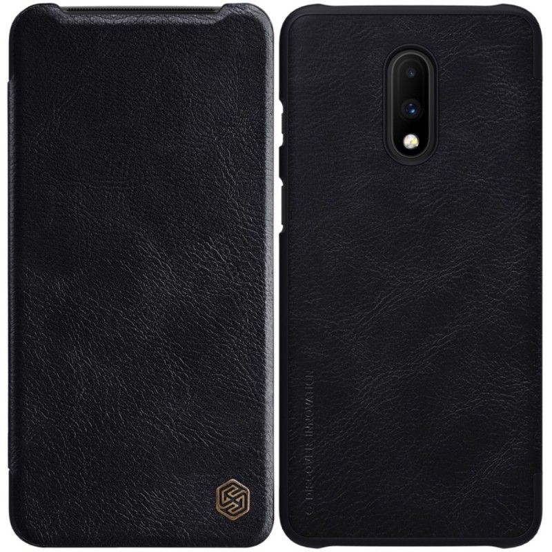 Folio-fodral OnePlus 7 Svart Nillkin Qin-Serien