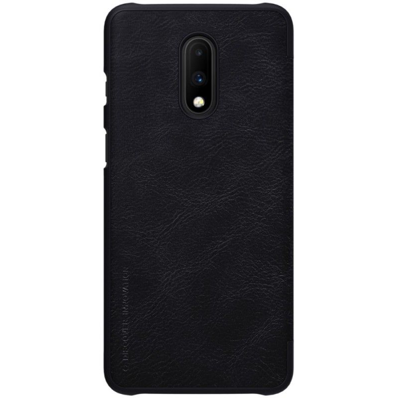 Folio-fodral OnePlus 7 Svart Nillkin Qin-Serien