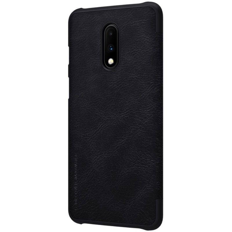 Folio-fodral OnePlus 7 Svart Nillkin Qin-Serien