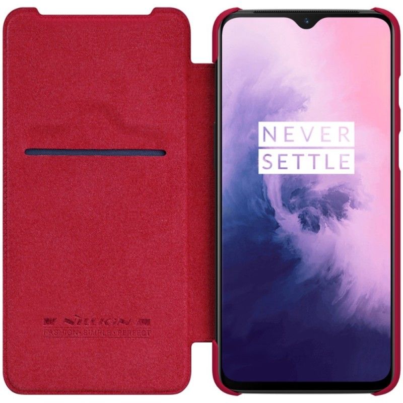 Folio-fodral OnePlus 7 Svart Nillkin Qin-Serien