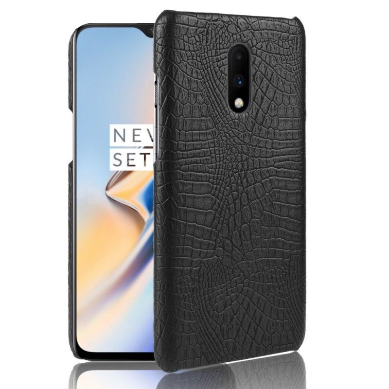 Skal OnePlus 7 Svart Krokodilhudeffekt