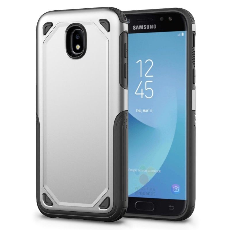 Skal Samsung Galaxy J7 2017 Svart Rustning Av Metalleffekt