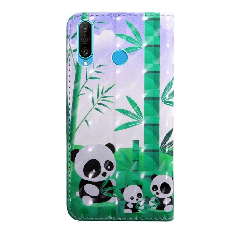 Fodral för Huawei P30 Lite Pandafamilj