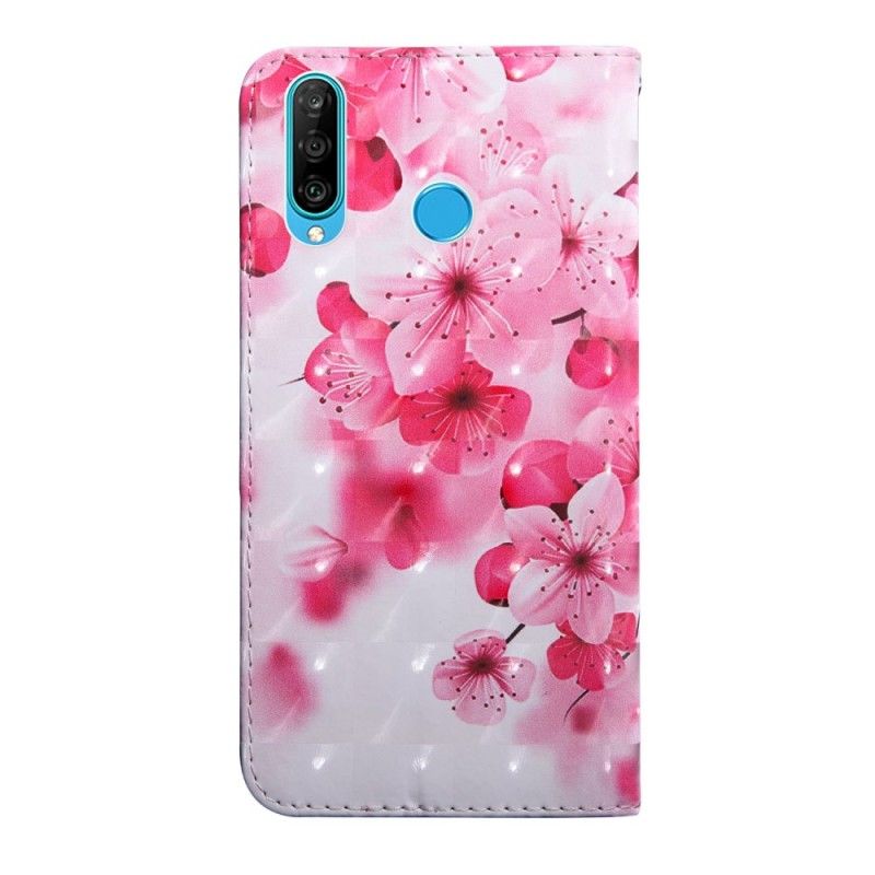 Fodral för Huawei P30 Lite Rosa Blommor