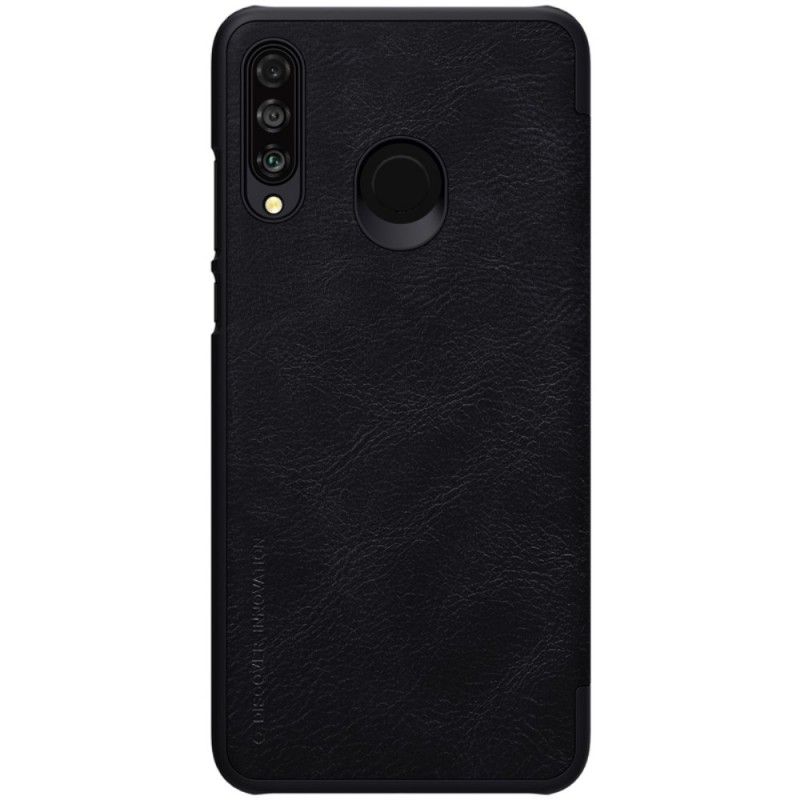 Folio-fodral Huawei P30 Lite Svart Nillkin Qin-Serien