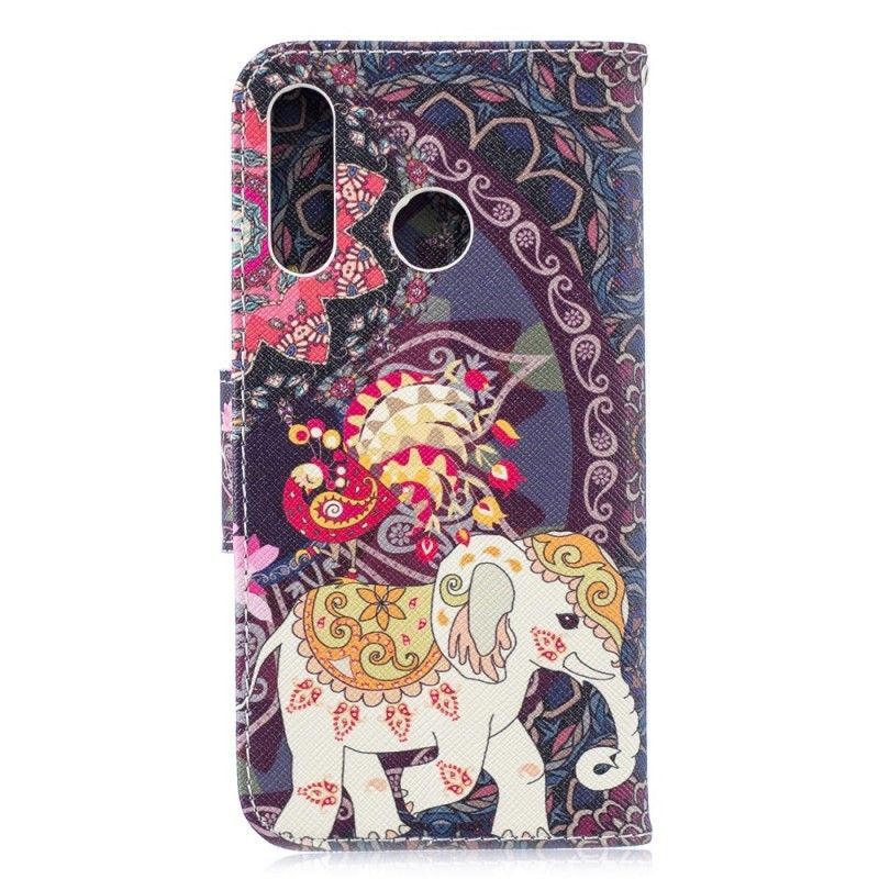 Läderfodral Huawei P30 Lite Mobilskal Etnisk Elefantmandala