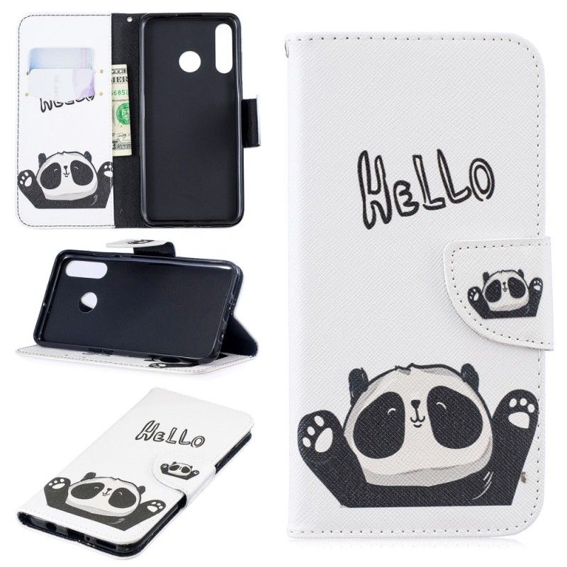 Läderfodral Huawei P30 Lite Mobilskal Hej Panda