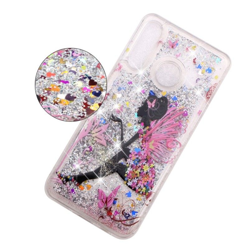 Skal för Huawei P30 Lite Transparent Blomma Älva Glitter