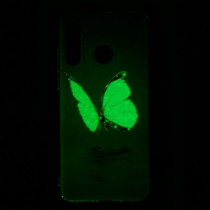 Skal Huawei P30 Lite Mobilskal Fluorescerande Blå Fjäril