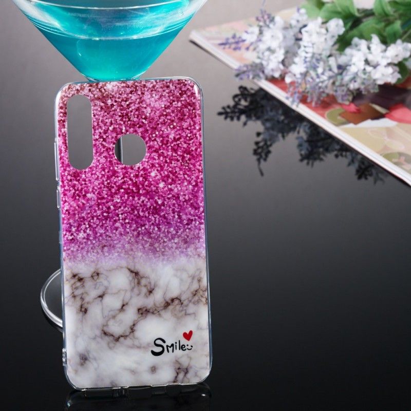 Skal Huawei P30 Lite Mobilskal Glitter Och Leende I Marmor