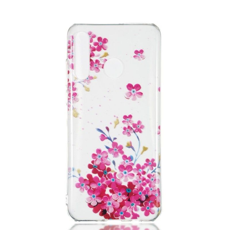 Skal Huawei P30 Lite Mobilskal Gula Och Magenta Blommor