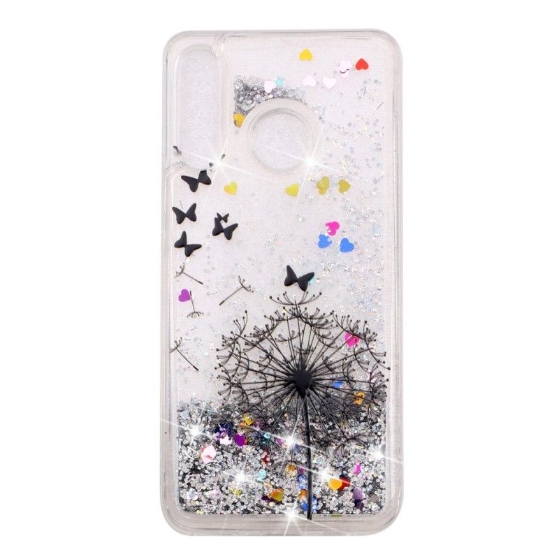 Skal Huawei P30 Lite Transparent Svart Maskros Glitter