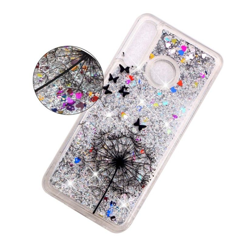 Skal Huawei P30 Lite Transparent Svart Maskros Glitter