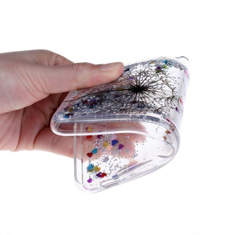 Skal Huawei P30 Lite Transparent Svart Maskros Glitter