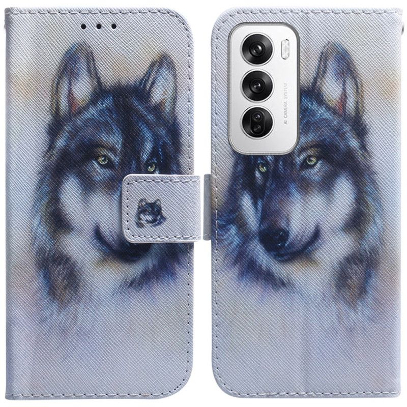 Läderfodral Oppo Reno 12 5g Telefonfodral Wolf Acolor