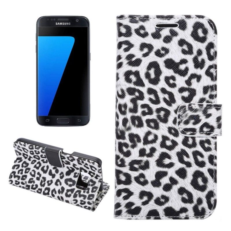 Fodral Samsung Galaxy S7 Vit Leopard