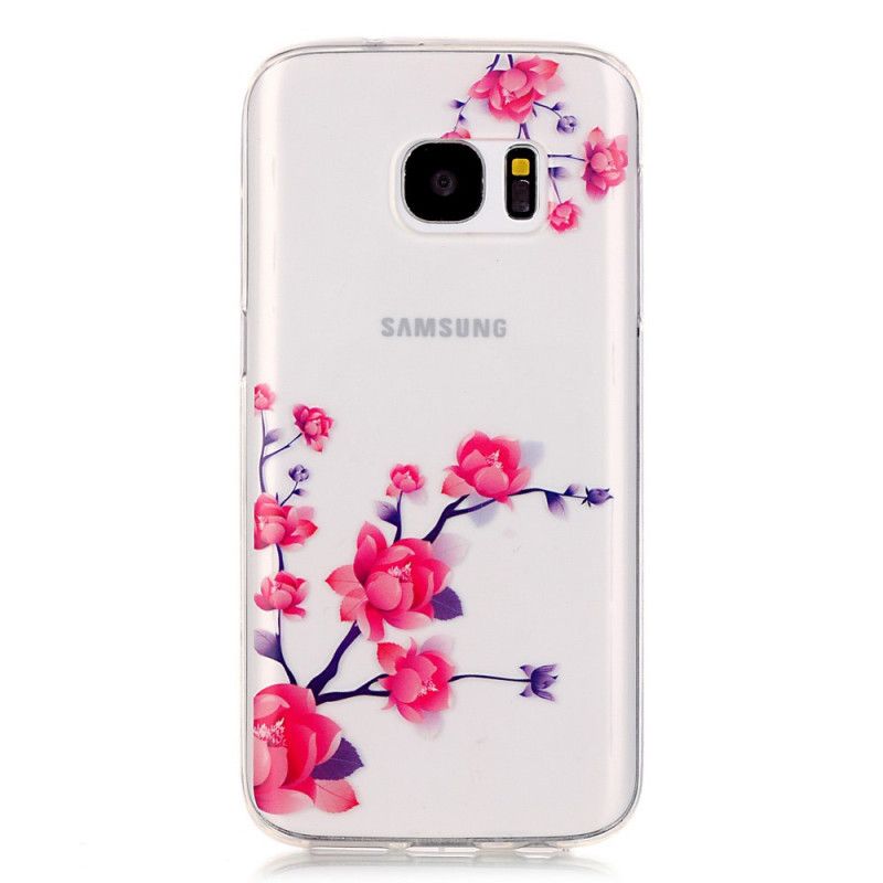 Skal Samsung Galaxy S7 Röd Blommande Grenar