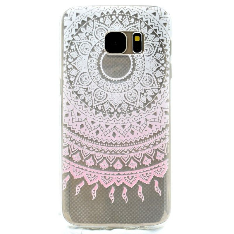 Skal Samsung Galaxy S7 Rosa Transparent Färgglad Mandala