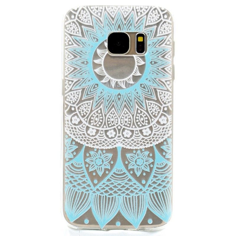 Skal Samsung Galaxy S7 Rosa Transparent Färgglad Mandala