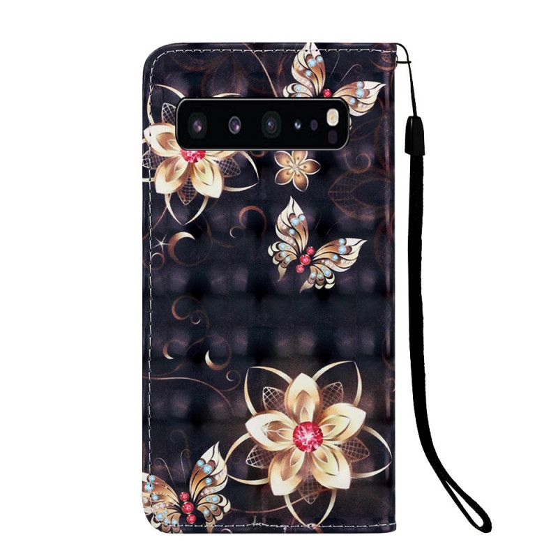 Fodral Samsung Galaxy S10 5G Gyllene Blommor