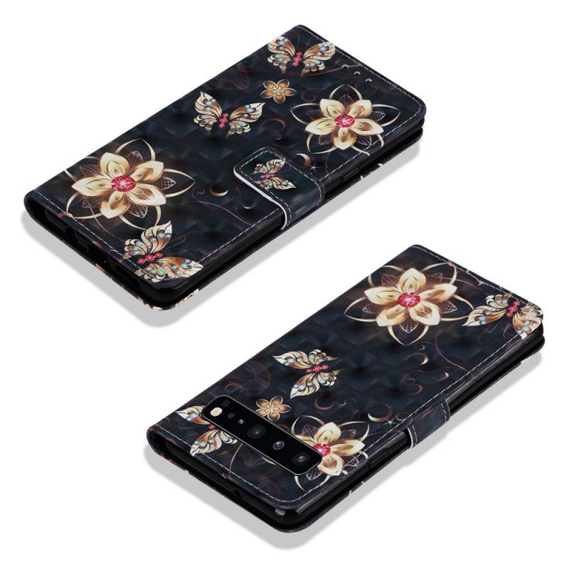 Fodral Samsung Galaxy S10 5G Gyllene Blommor