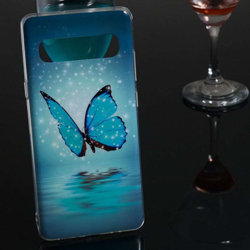 Skal för Samsung Galaxy S10 5G Fluorescerande Blå Fjäril