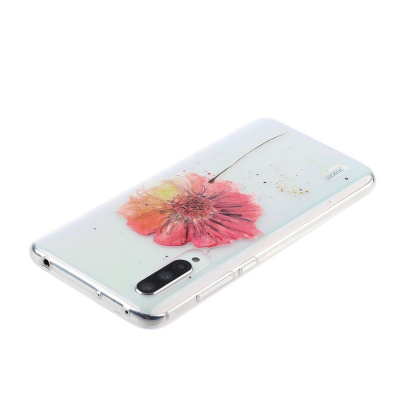 Skal för Xiaomi Mi A3 Transparent Vattenfärg Vallmo