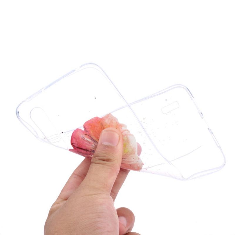 Skal för Xiaomi Mi A3 Transparent Vattenfärg Vallmo