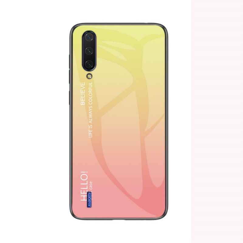 Skal Xiaomi Mi A3 Vit Mobilskal Hej Härdat Glas