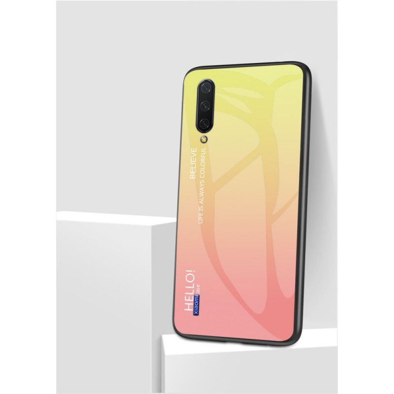 Skal Xiaomi Mi A3 Vit Mobilskal Hej Härdat Glas