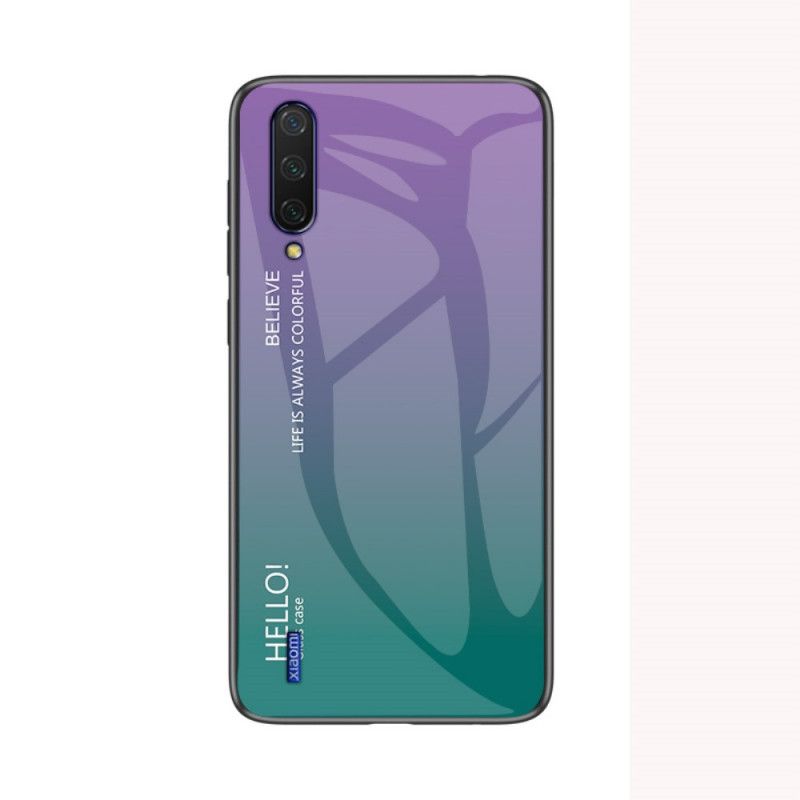 Skal Xiaomi Mi A3 Vit Mobilskal Hej Härdat Glas