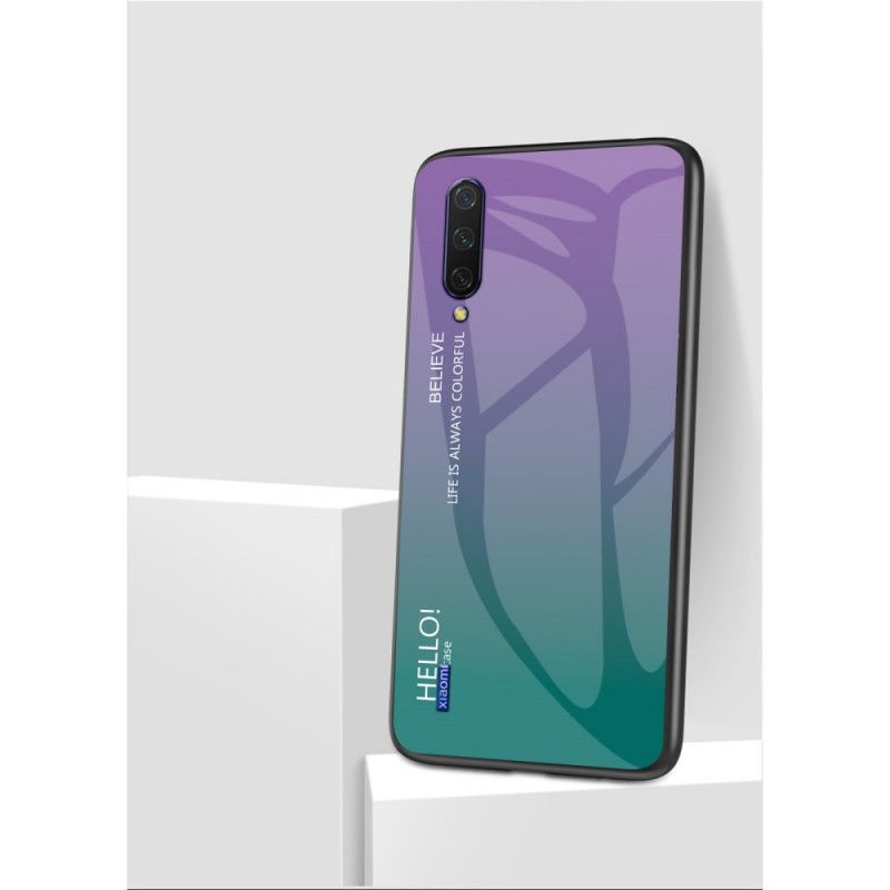 Skal Xiaomi Mi A3 Vit Mobilskal Hej Härdat Glas