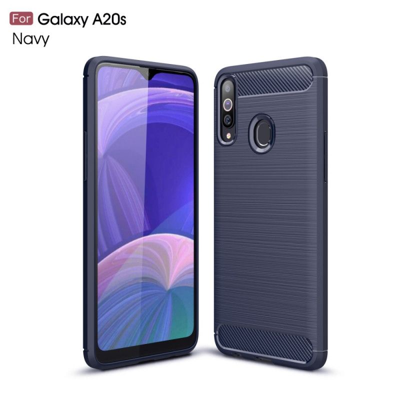 Skal Samsung Galaxy A20s Svart Borstad Kolfiber