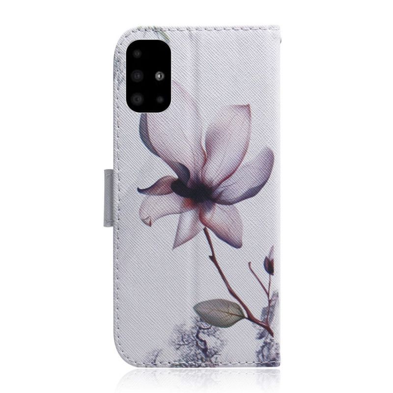 Fodral för Samsung Galaxy A51 Gammal Rosblomma