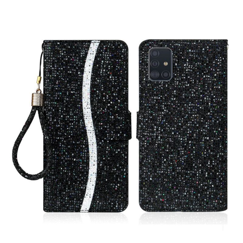 Fodral för Samsung Galaxy A51 Svart Glitter Design