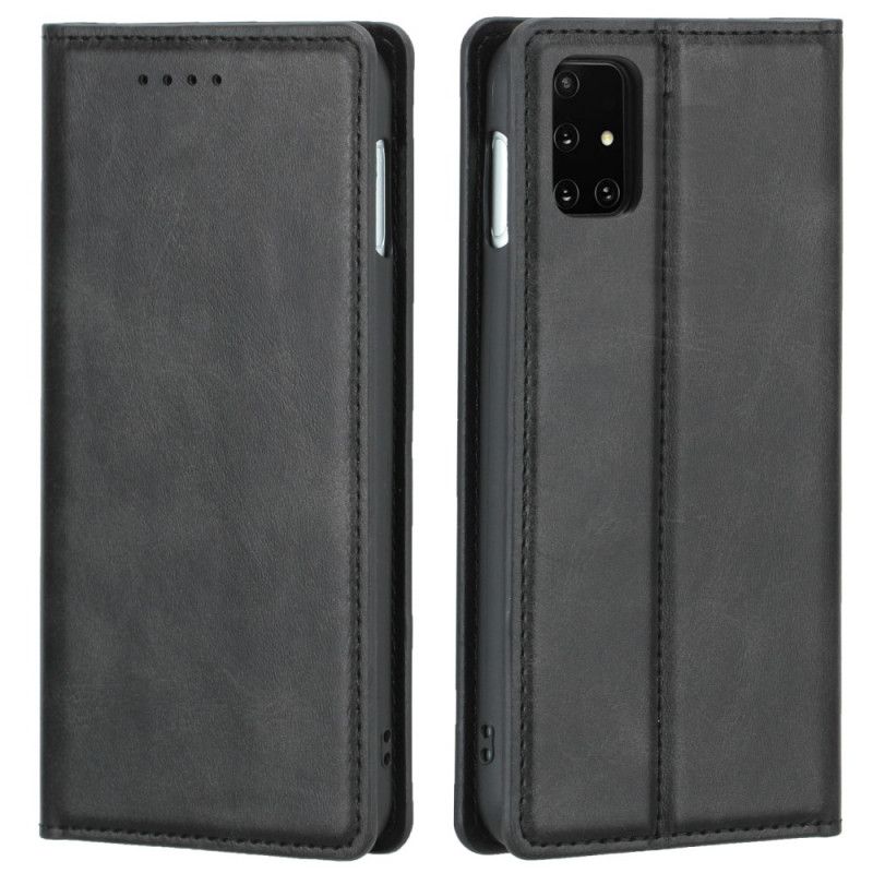 Folio-fodral för Samsung Galaxy A51 Svart Vintage Läderstil