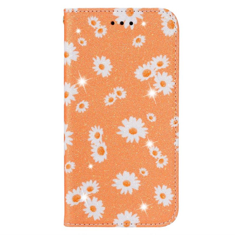 Folio-fodral Samsung Galaxy A51 Orange Konstgjorda Prästkragar