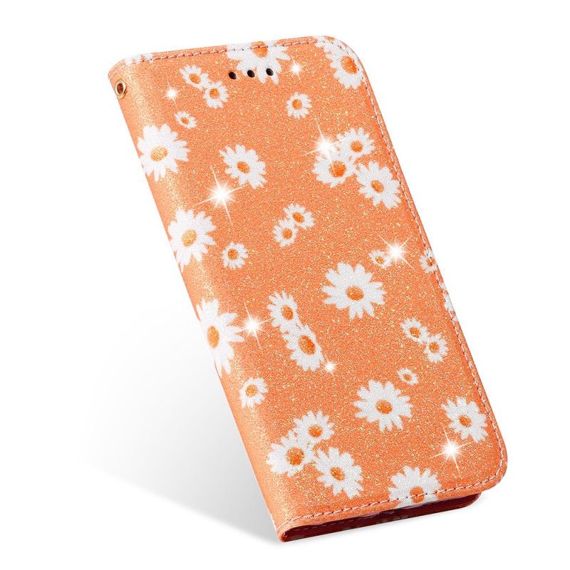 Folio-fodral Samsung Galaxy A51 Orange Konstgjorda Prästkragar