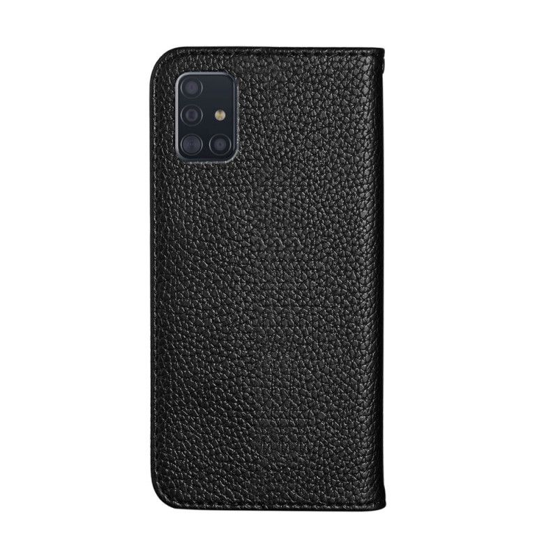 Folio-fodral Samsung Galaxy A51 Svart Ultra Chic Lychee Imitationsläder