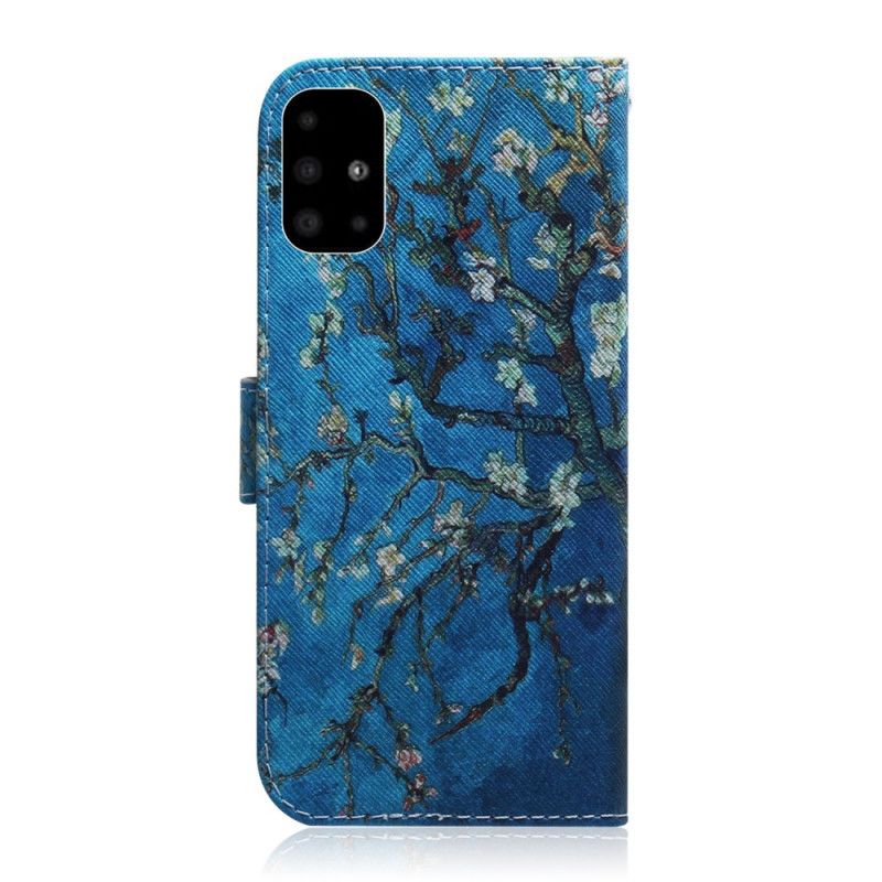 Läderfodral Samsung Galaxy A51 Mobilskal Blommande Trädgren