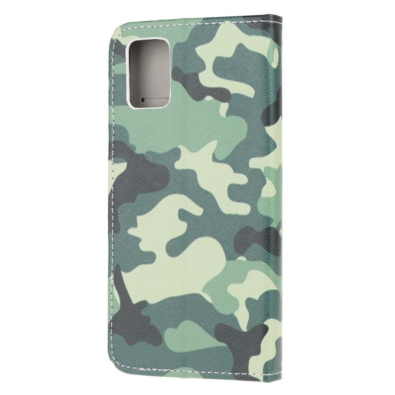 Läderfodral Samsung Galaxy A51 Mobilskal Militär Kamouflage