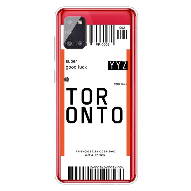 Skal för Samsung Galaxy A51 Boardingkort Till Toronto