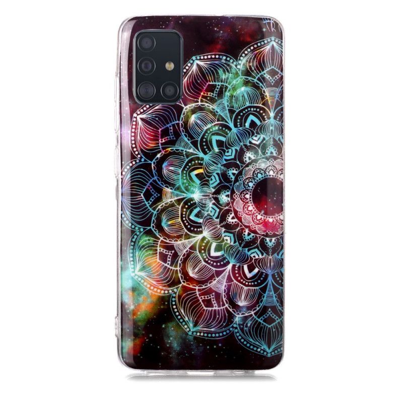 Skal för Samsung Galaxy A51 Svart Fluorescerande Blommaserie