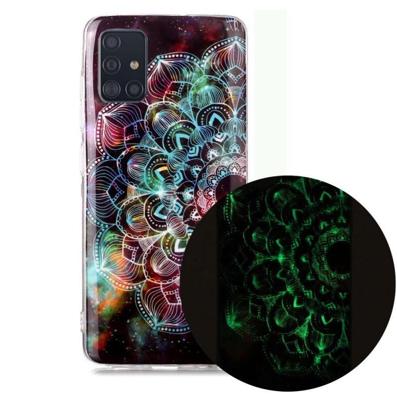 Skal för Samsung Galaxy A51 Svart Fluorescerande Blommaserie