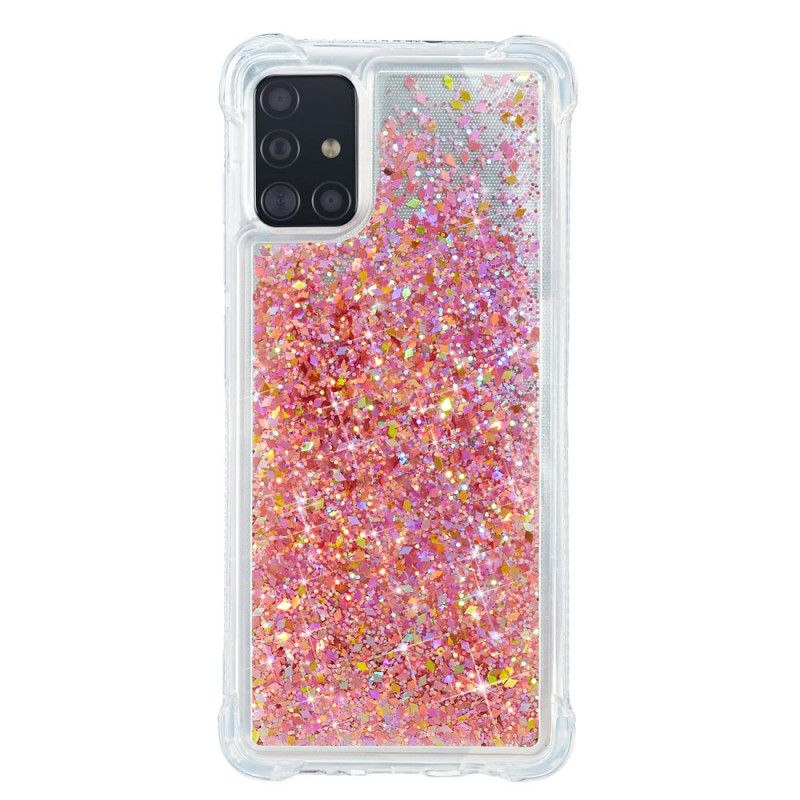 Skal Samsung Galaxy A51 Magenta Lustglitter