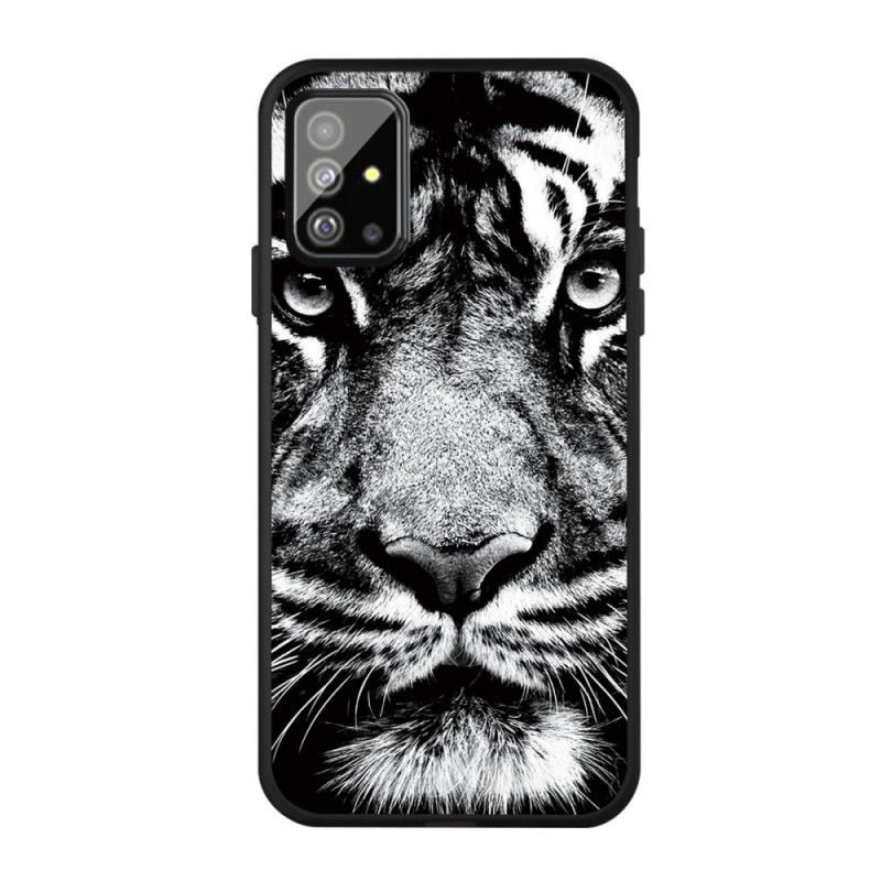 Skal Samsung Galaxy A51 Mobilskal Svartvit Tiger